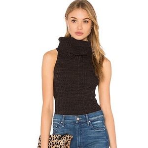 Free People Carly ribbed sweater tank in Charcoal